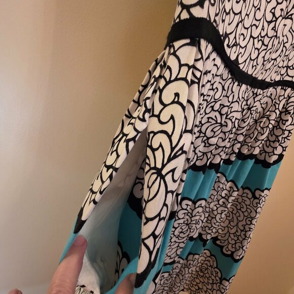 Maggy London Turquoise / Black / White Dress with Pockets 14 - Picture 8 of 8